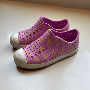 Native Shoes Pink and Yellow Perforated Sneakers